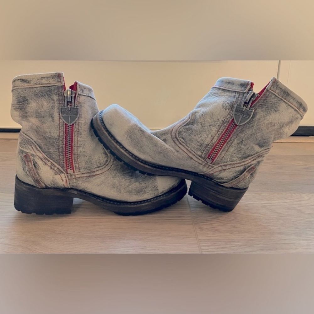 Walk by Faith Vintage Exene Distressed Moto Combat Boots – Size 6 - Picture 5 of 14